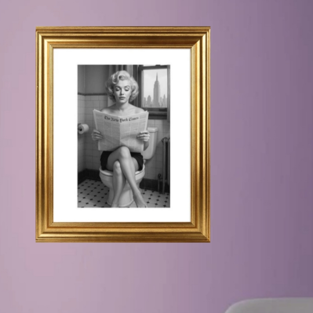 Marilyn Monroe Gold Framed Black and White Art
